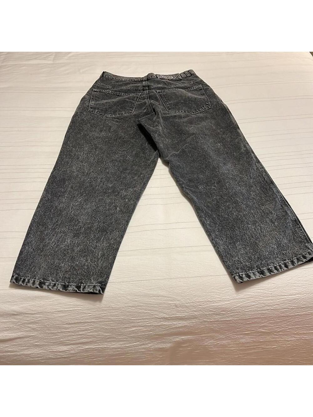 NWOT Missing Purpose Acid Wash Baggy Wide Leg Jeans Men's Large Streetwear Y2K - Picture 3 of 9